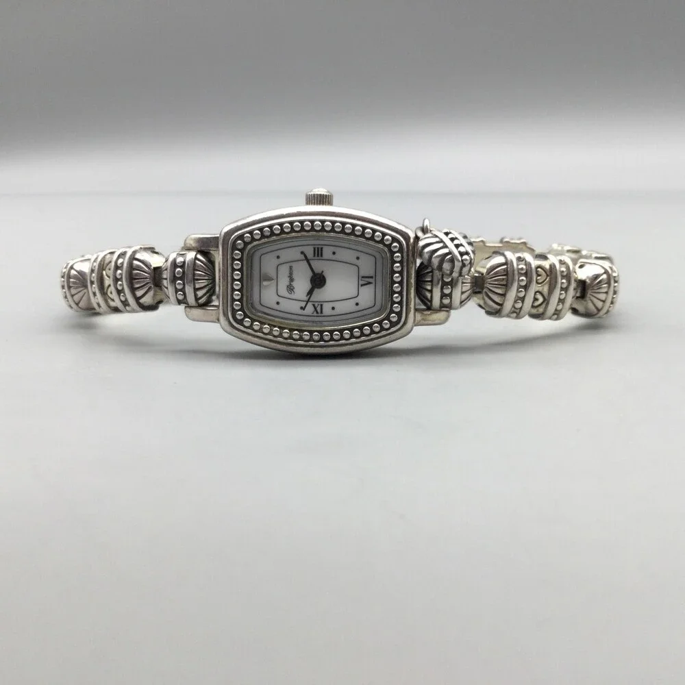 Brighton Arabia Womens Watch 18mm White Dial Silver Tone Hearts New Battery 8.5